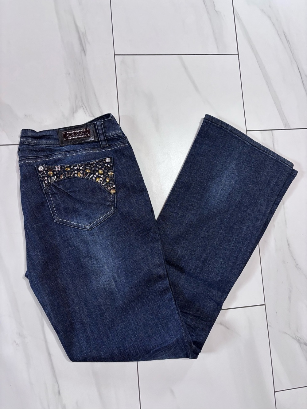 L.A. Idol USA Crystal Embellished Bling Dark Wash Jeans Size 13 - never worn
